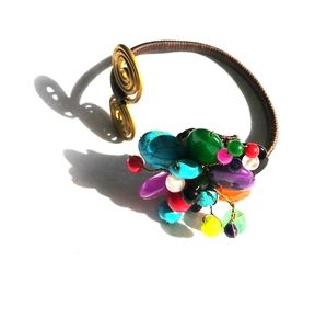 Semiprecious Stone Flower Bracelet